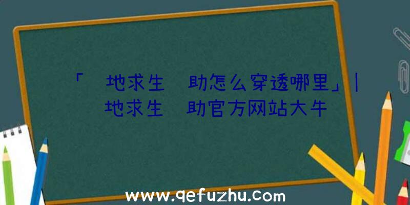 「绝地求生辅助怎么穿透哪里」|绝地求生辅助官方网站大牛